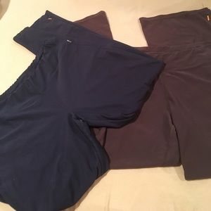 Two Lucy yoga pants Navy and Brown